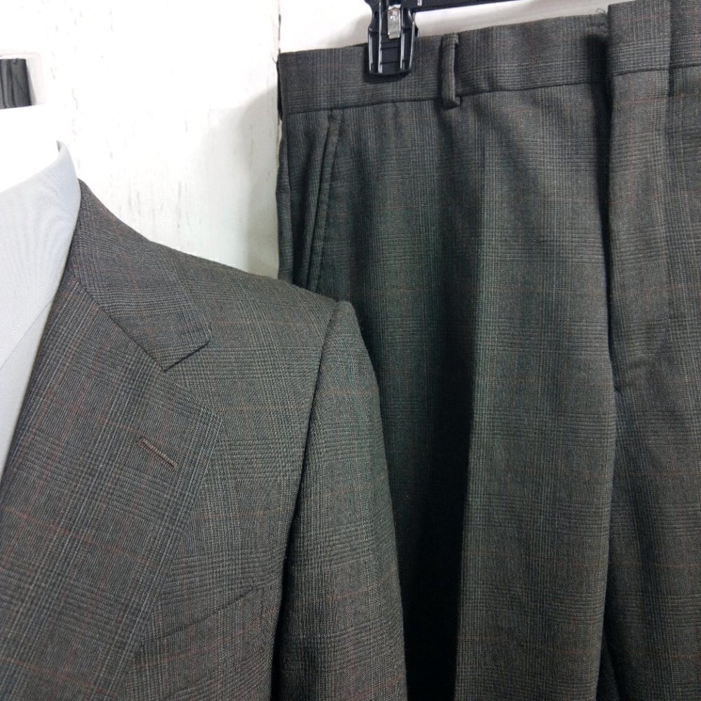 Austin Manor 38R Brown Glen Plaid 2pc Suit